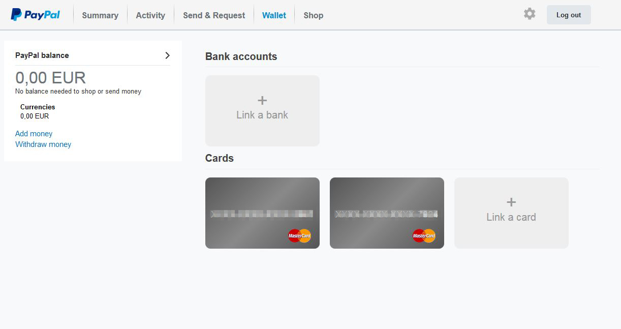 here you can choose whether you wish to link a card or bank account in the first case a new page will open that will allow you to enter your credit card - paypal wallet fortnite